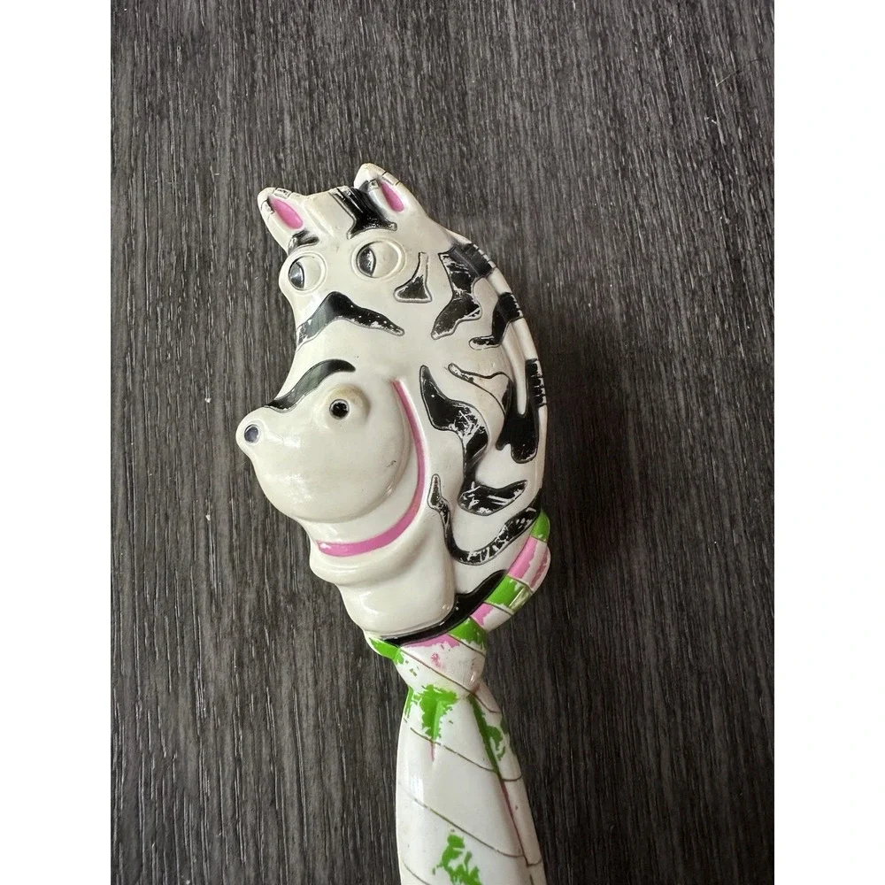 Vintage 1970s Avon‎ Giraffe Bath Brush Long Handle & Avon Zany Zebra Hair Brush